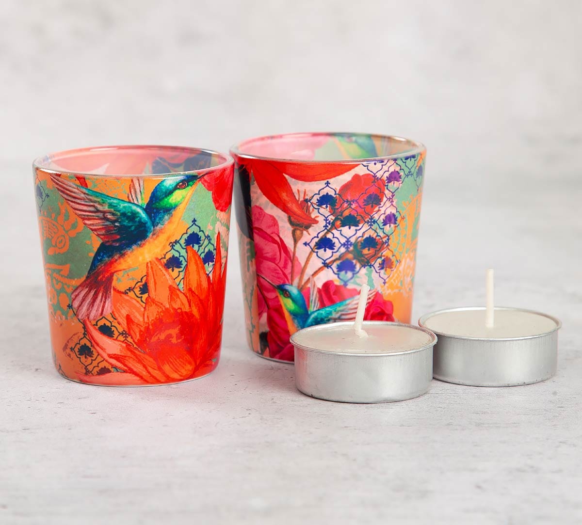 Floral Kingdom Tea Light Holder Set of 2