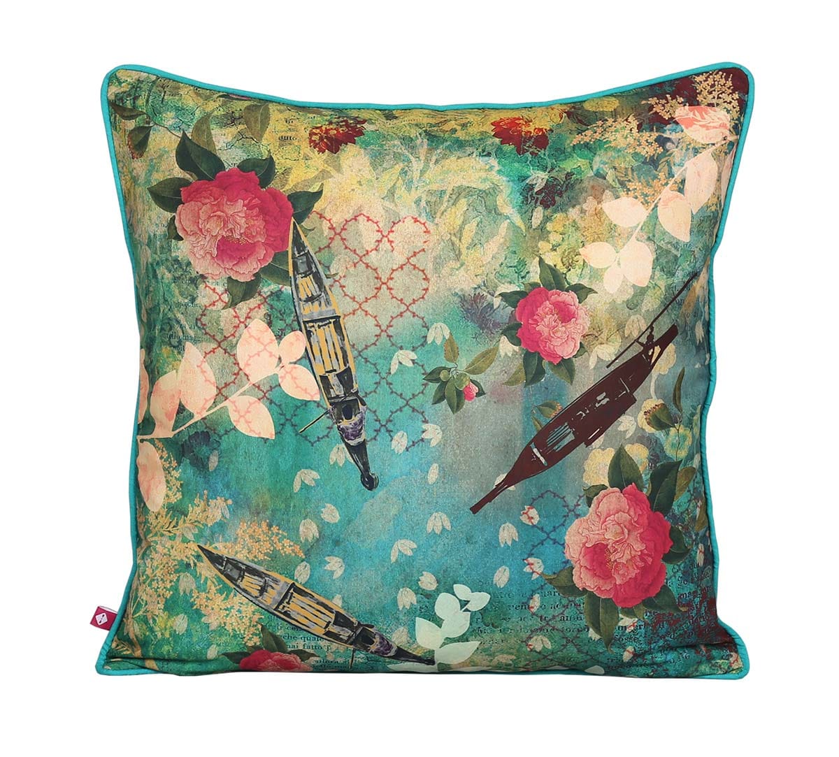 Floral Lake Inception Satin Blend Cushion Cover