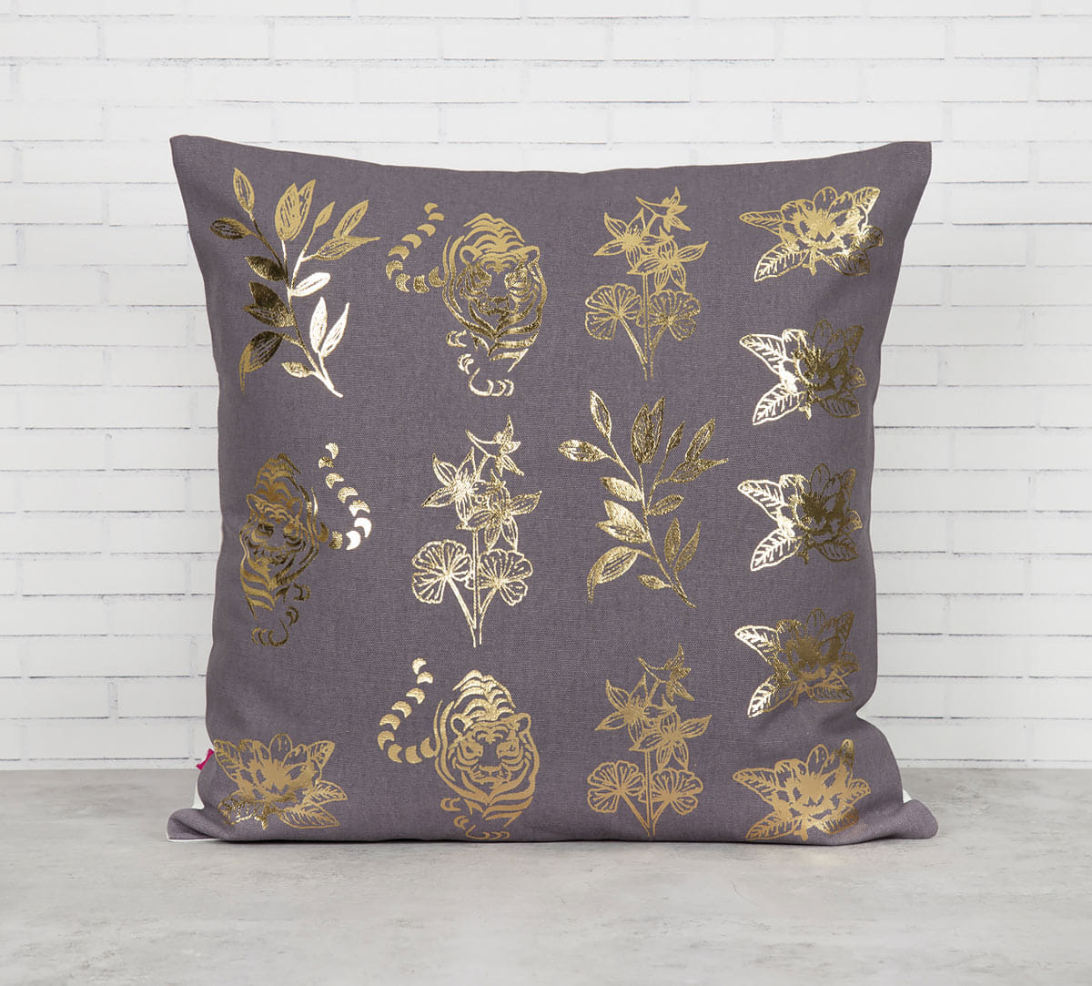 Floral Sketch Foil Cushion Cover
