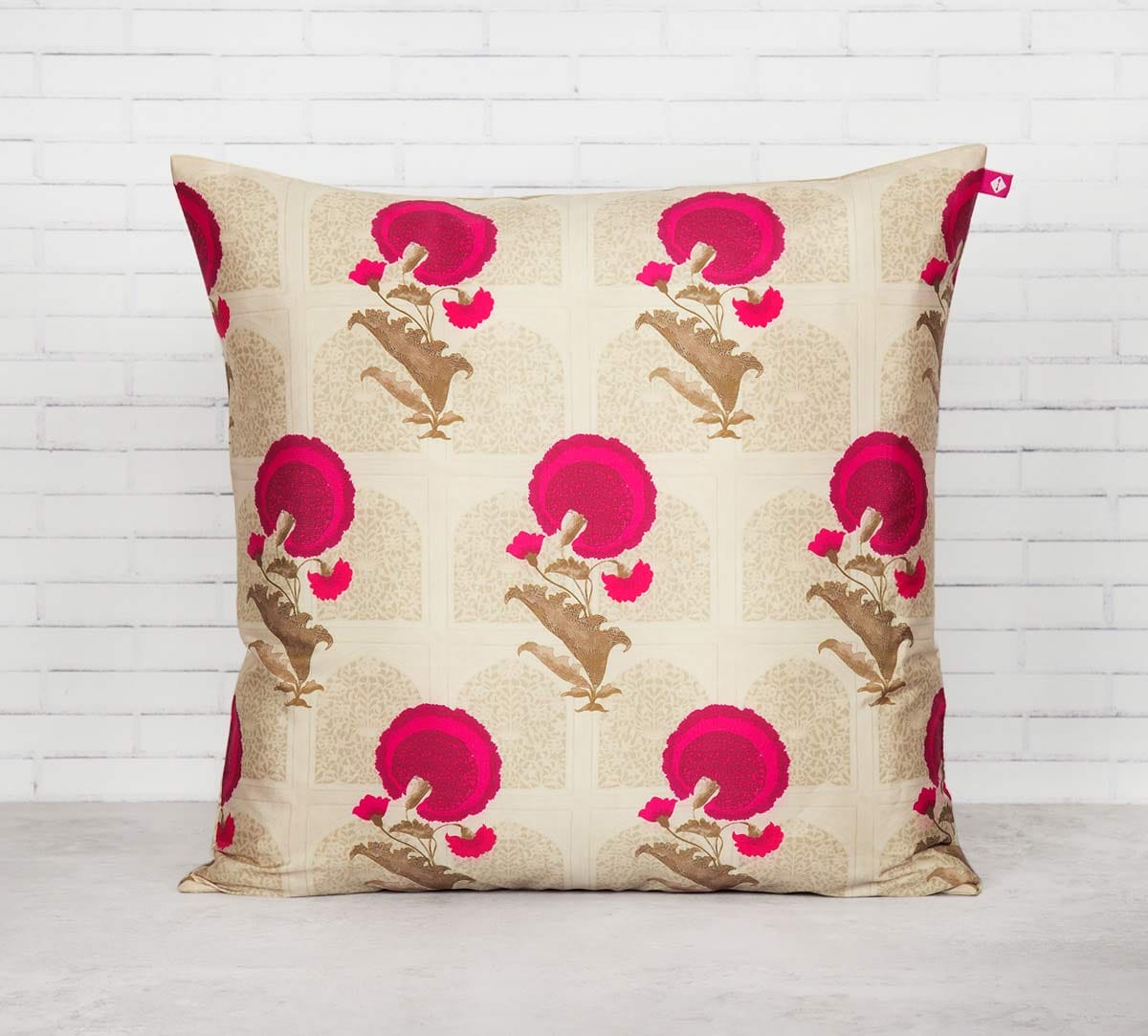 Flower Regalia Blended Taf Silk Cushion Cover