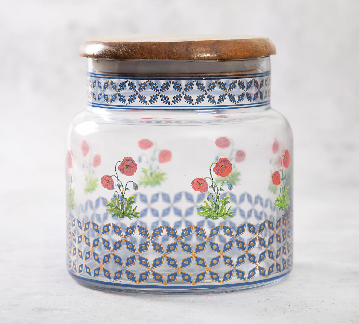 Flowers and Ferns Glass Jar