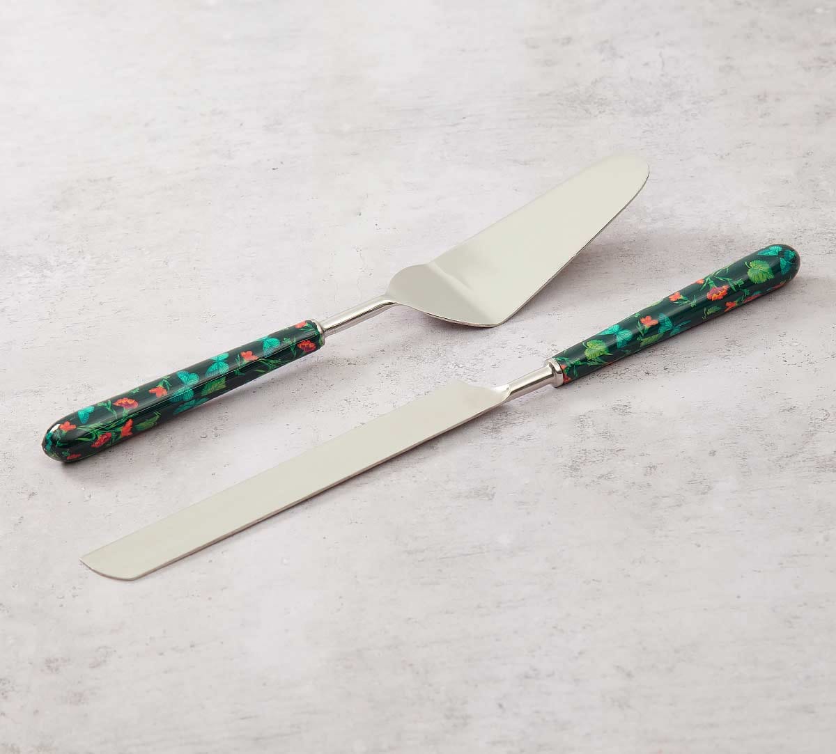 Fluttering Extravagance Cake Cutter & Server Set of 2