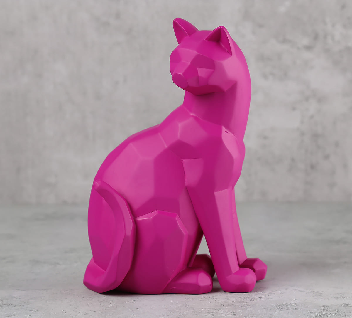 Fuchsia Cat Figurine