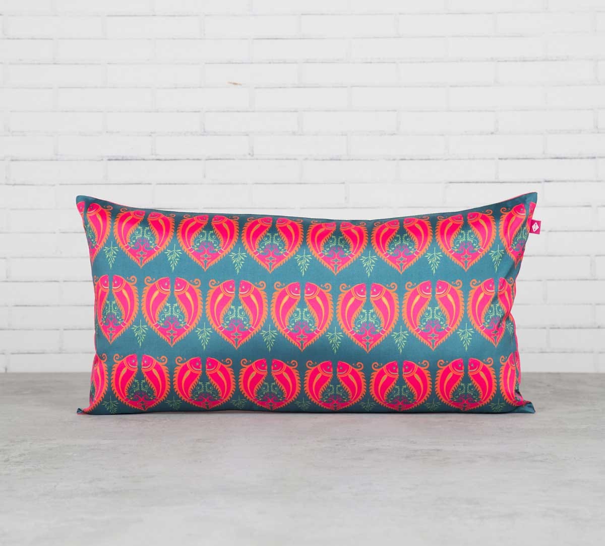Fuchsia Fish Romance 16" x 8" Blended Taf Silk Cushion Cover