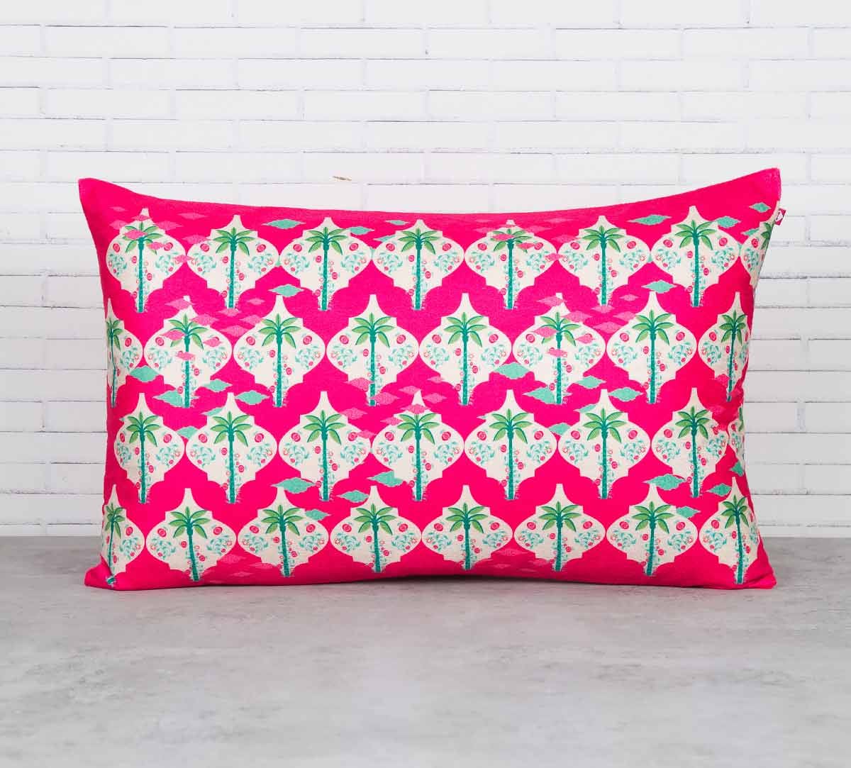 Fuchsia Palmira 20" x 12" Blended Velvet Cushion Cover