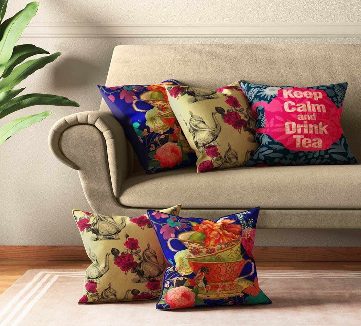 Garden Hi-Tea Cushion Cover Set of 5