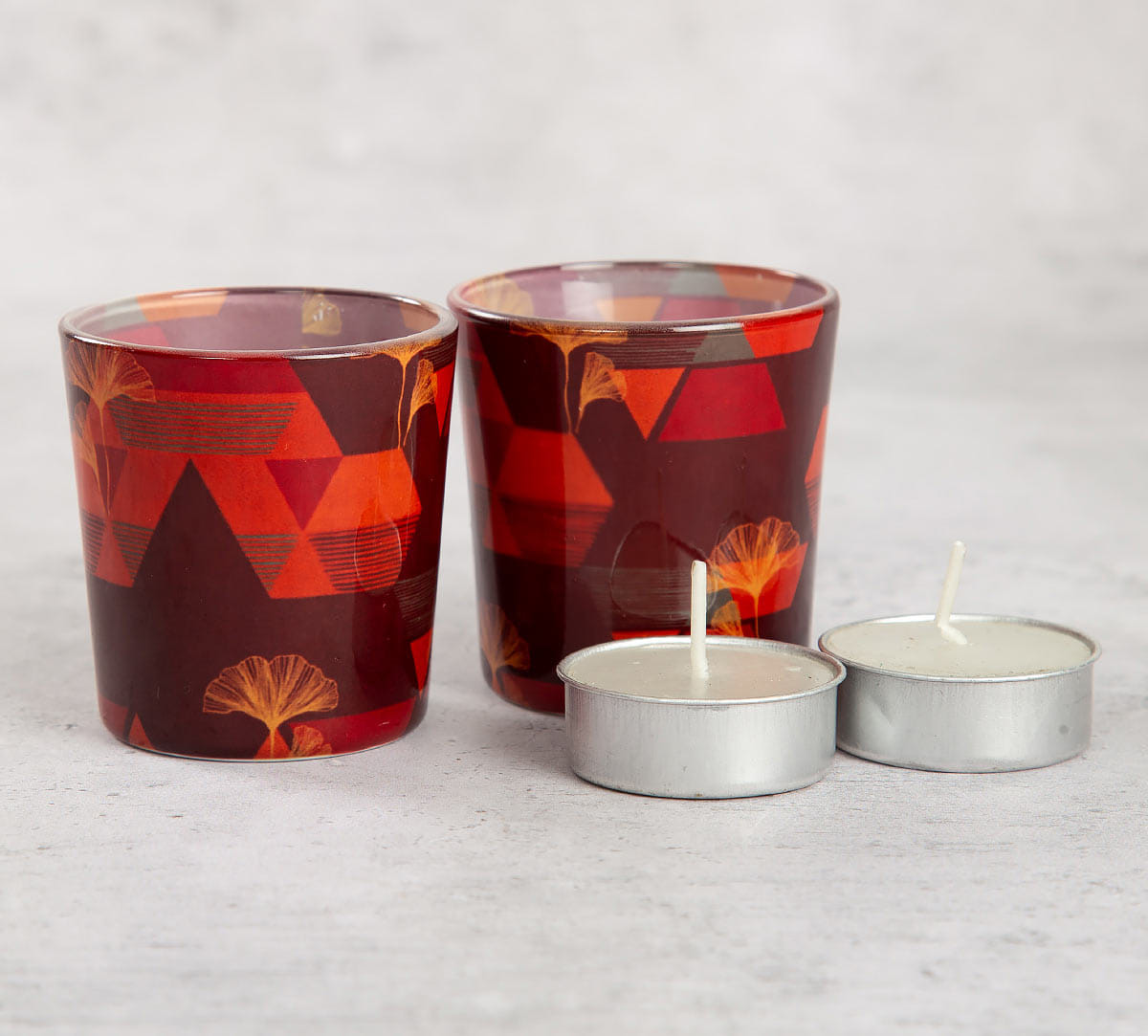 Geometrical Deluge Tea Light Holder Set of 2