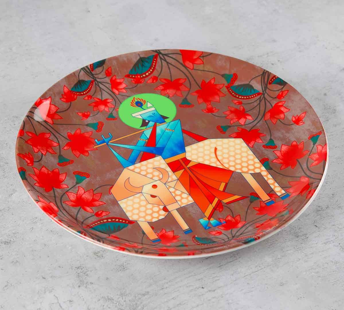 Geometrical Krishna 10 inch Decorative and Snacks Platter
