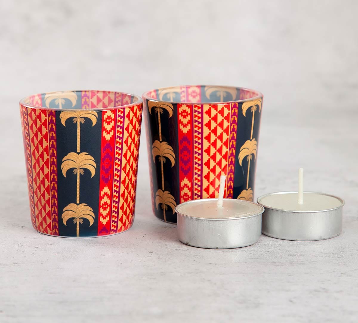 Geometrical Palmeria Tea Light Holder Set of 2