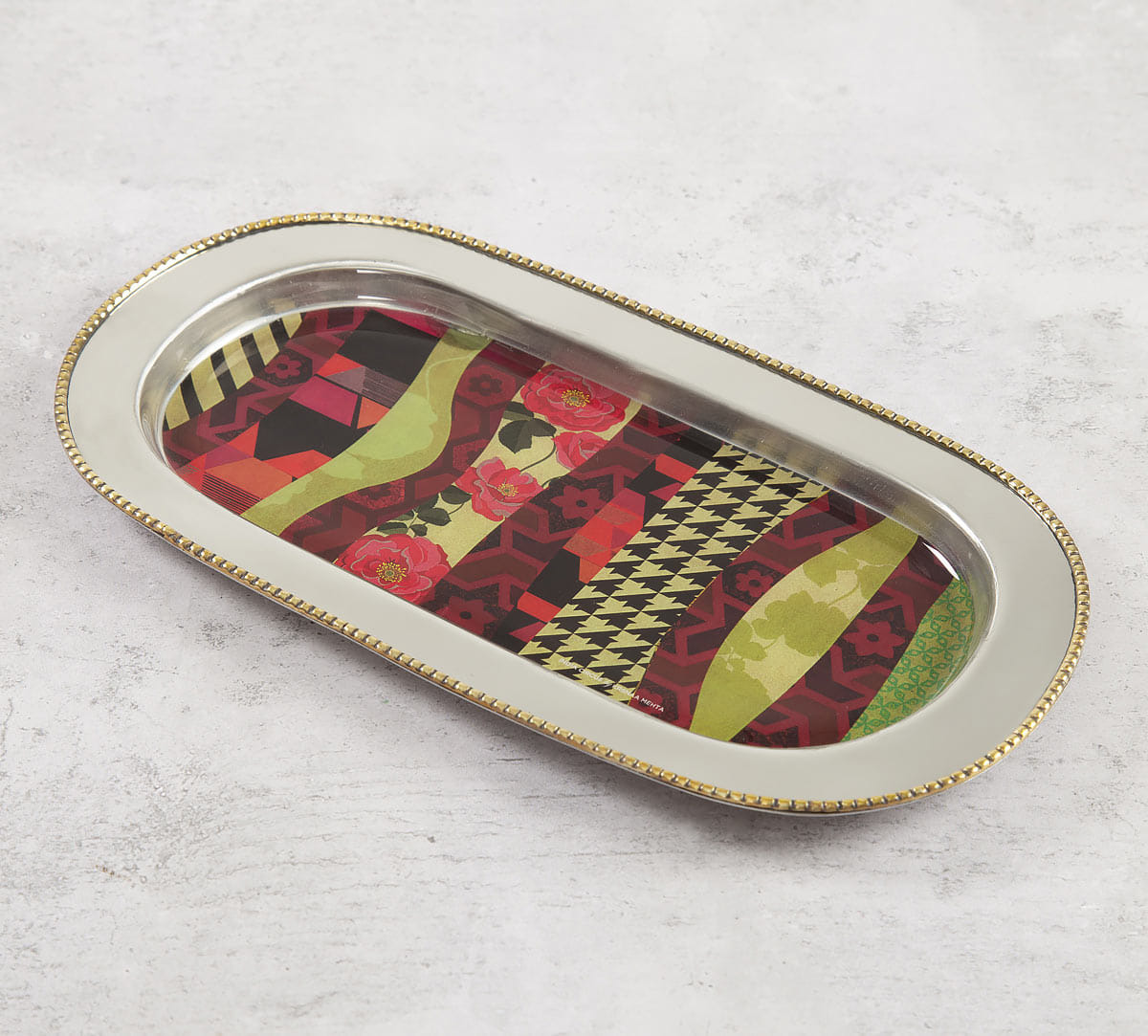 Geometrical Straps Steel Serving Tray