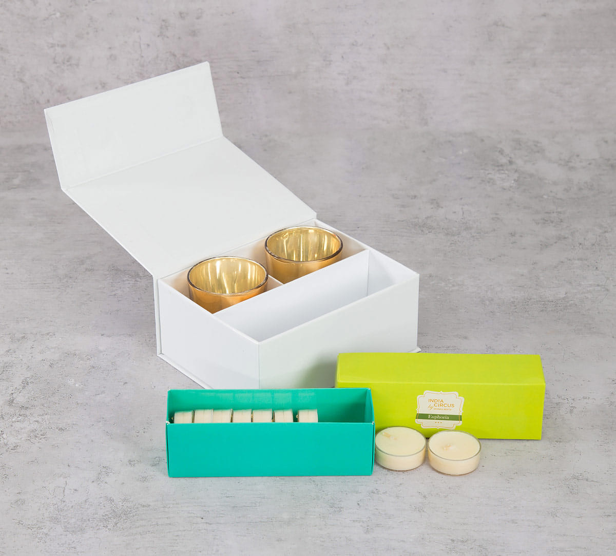 Golden Glass Votives Gift Box (Set of 2)