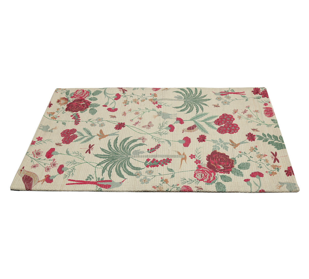 Grey Floral Galore Flat Woven Rug