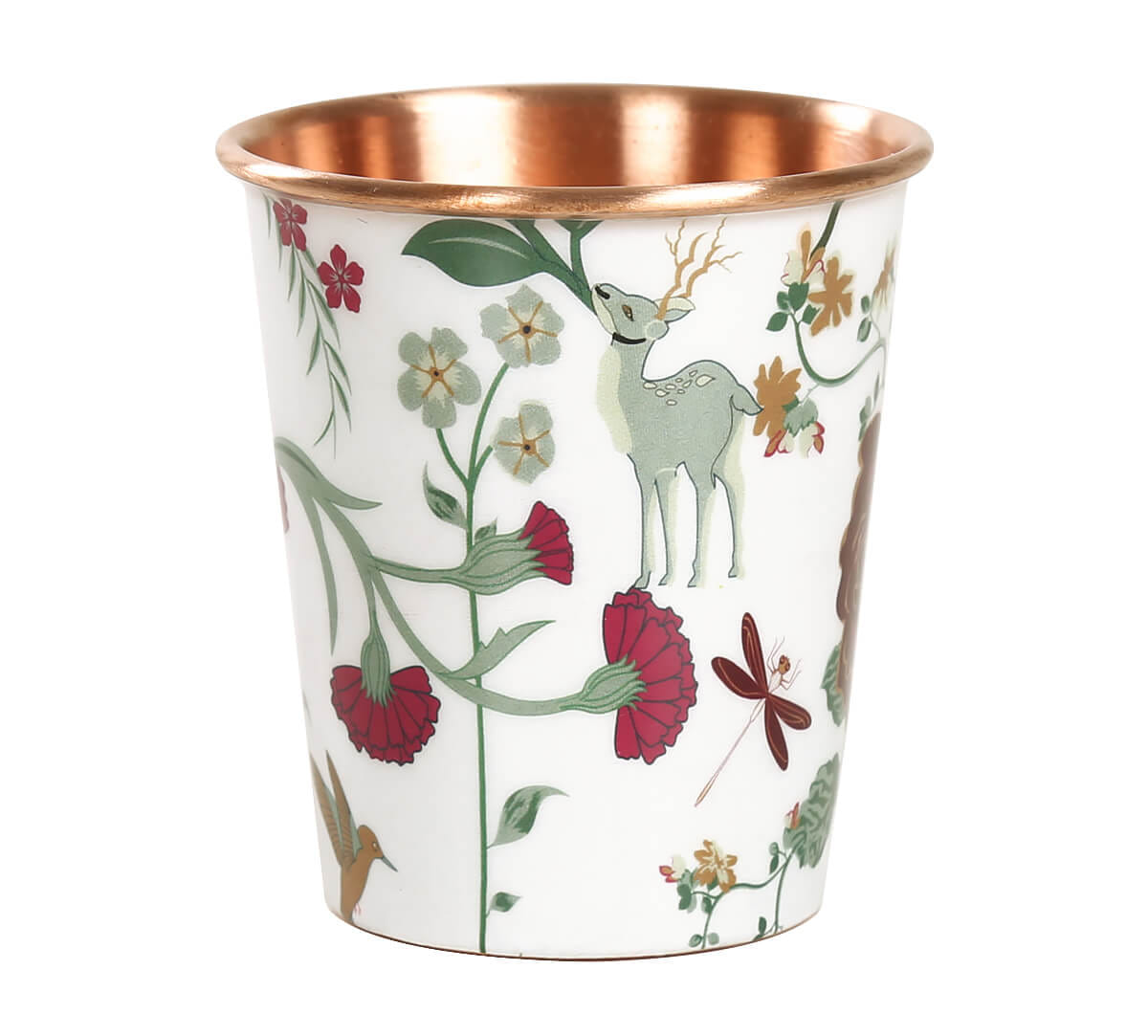 Grey Floral Galore Small Copper Tumbler