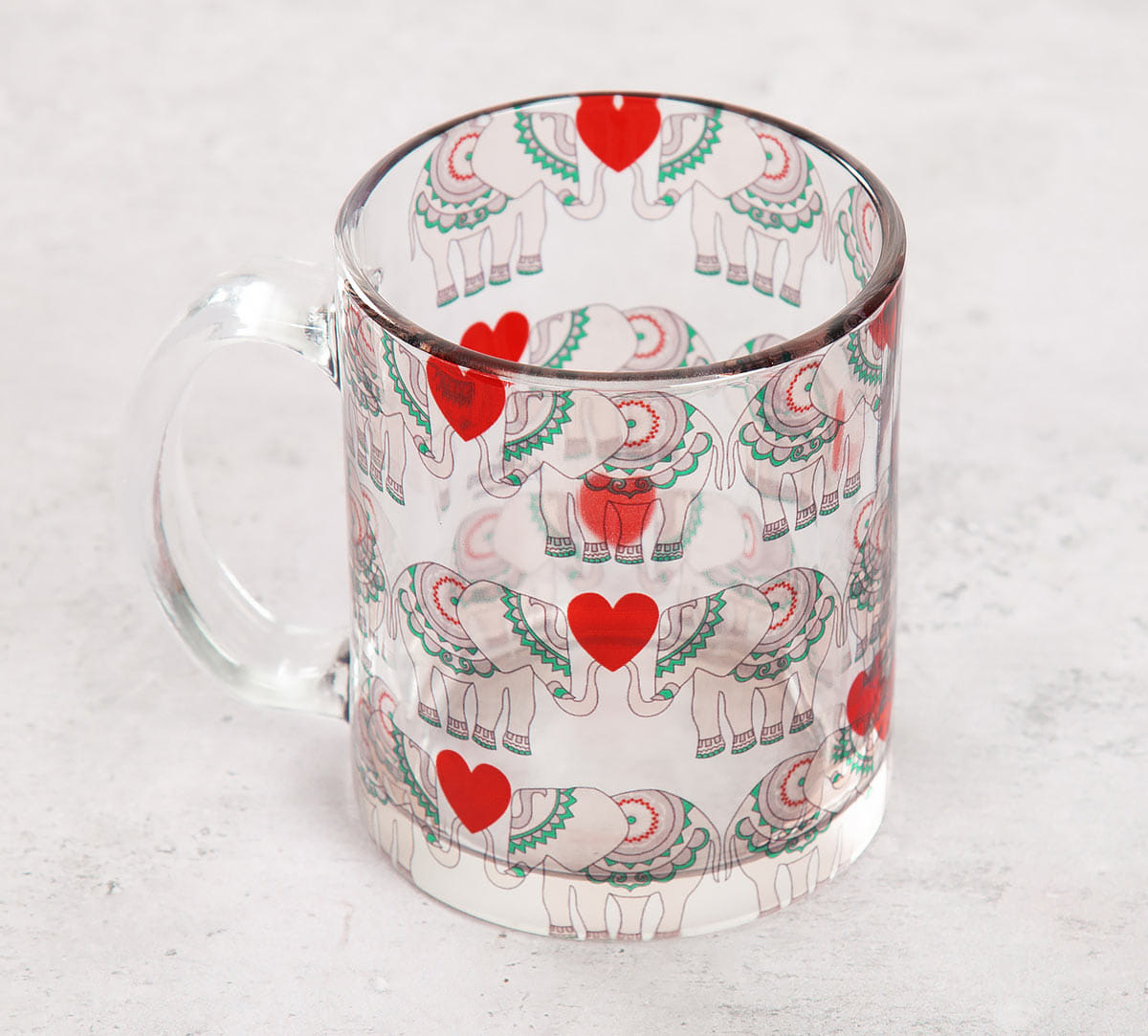 Heart Tusker Glass Mug