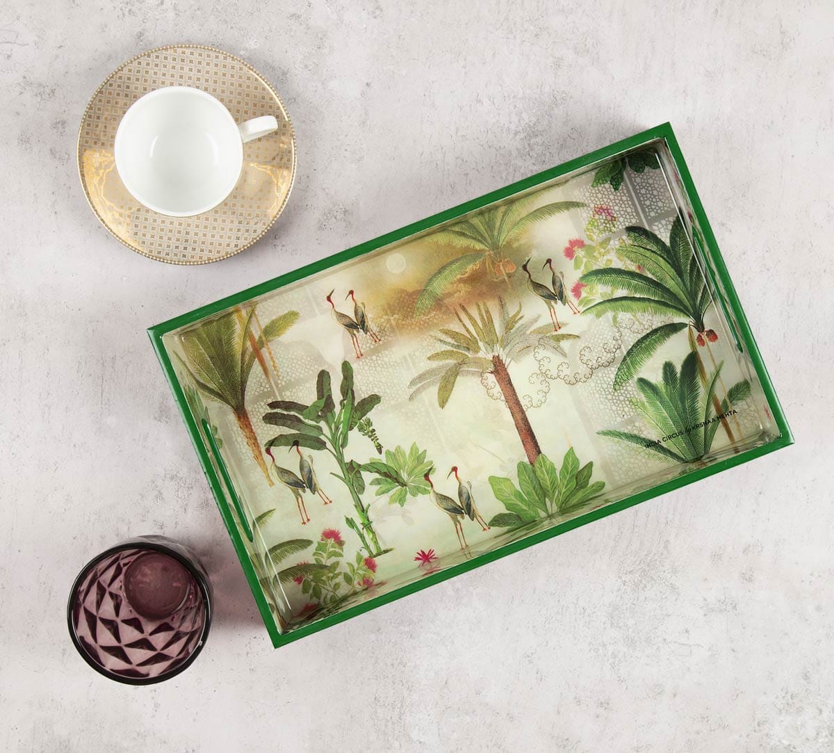 Heron's Garden Rectangle Serving Tray