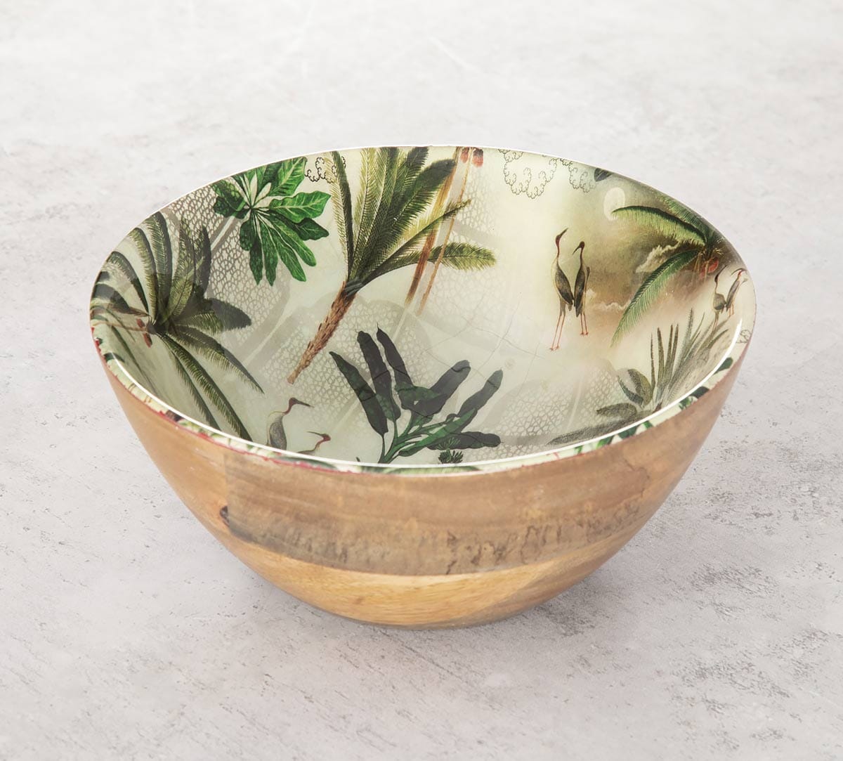 Heron's Garden Wooden Bowl