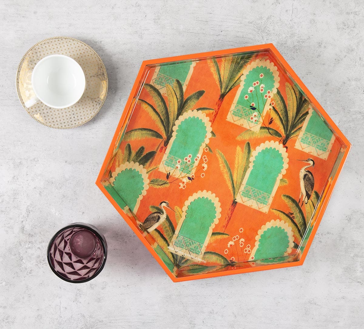 Heron's Palace Hexagon Serving Tray