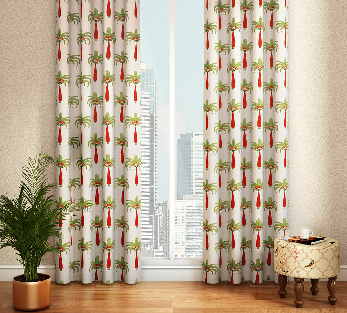 Island Palms Full Length Curtain