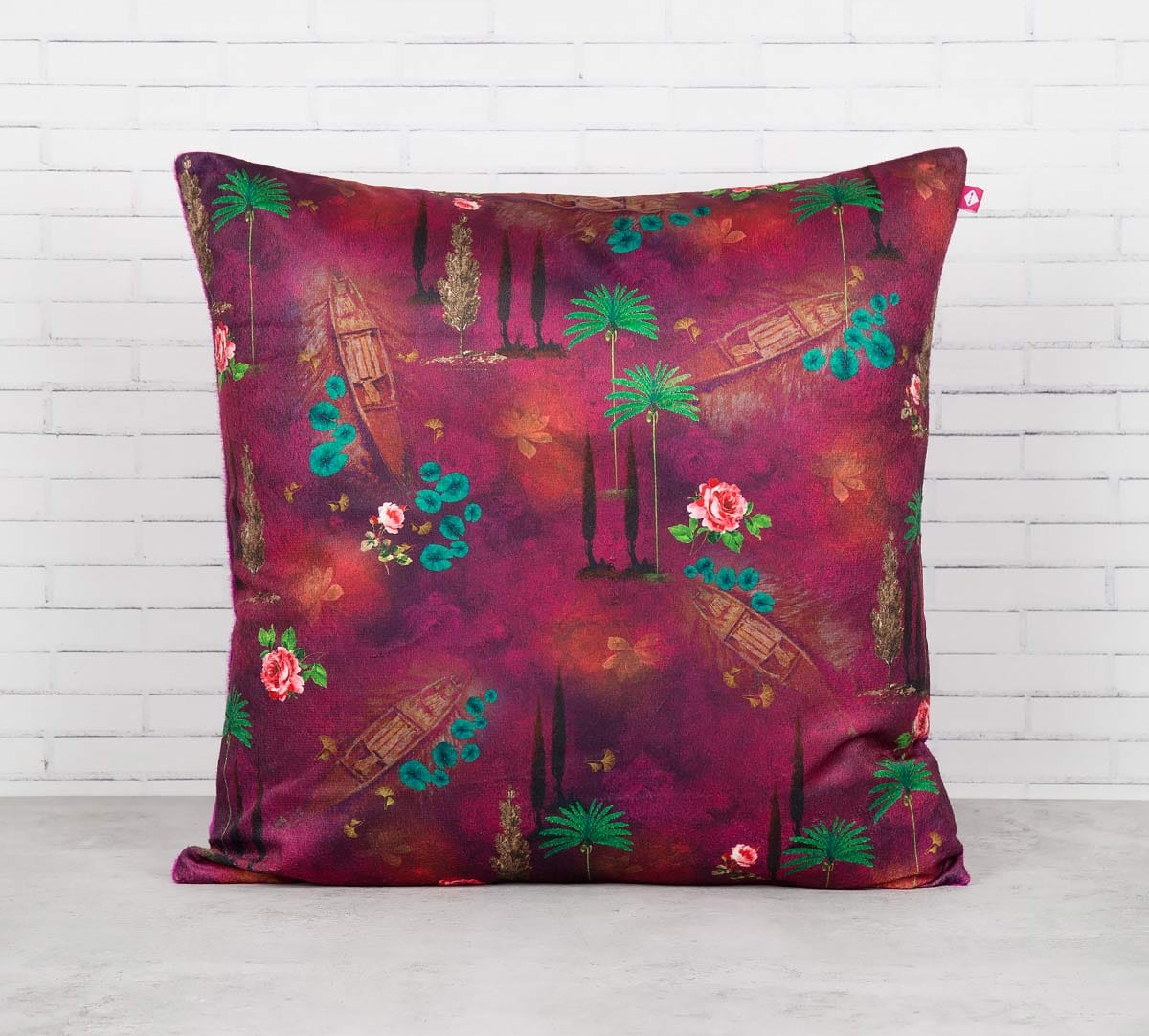 Jam Lake Florist Blended Velvet Cushion Cover