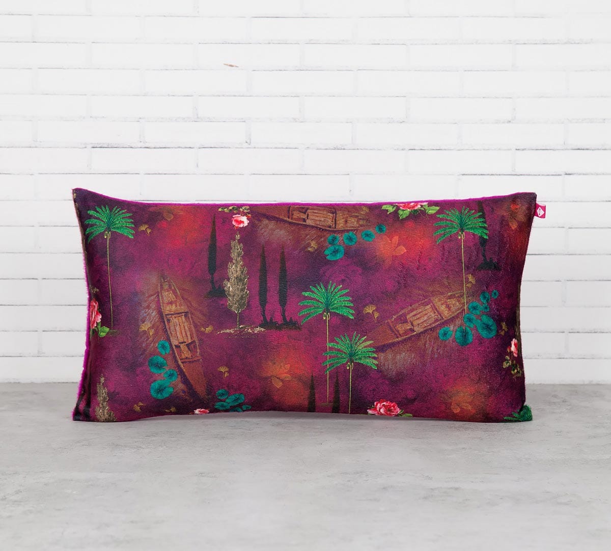 Jam Lake Florist 16" x 8" Blended Velvet Cushion Cover