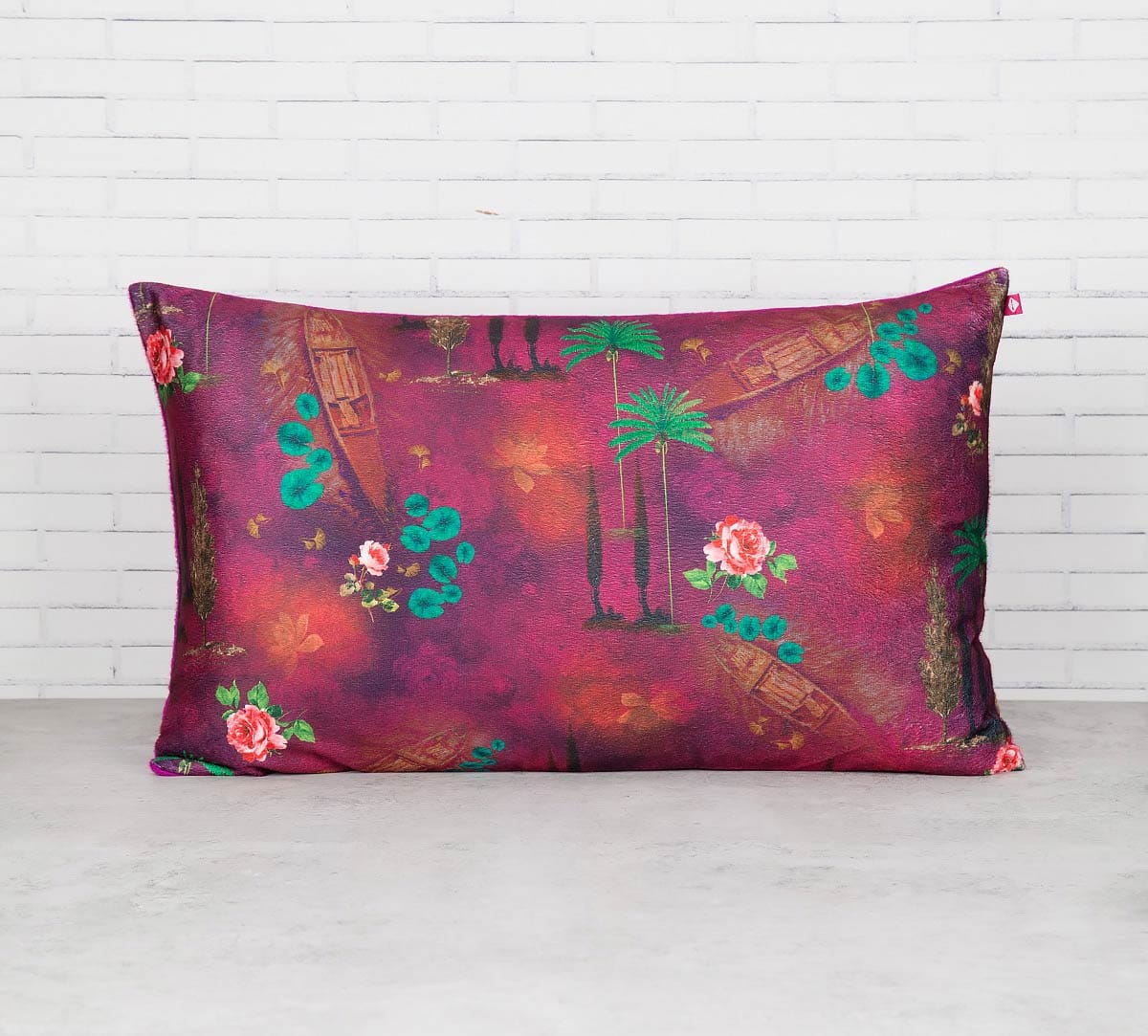 Jam Lake Florist 20" x 12" Blended Velvet Cushion Cover