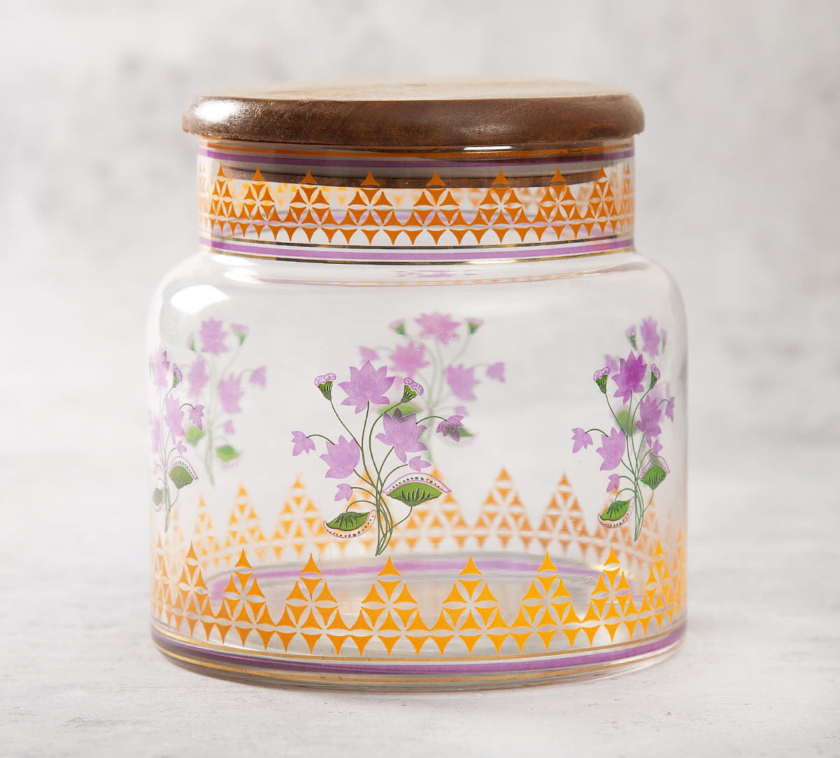 Lattice Lotus Glass Jar