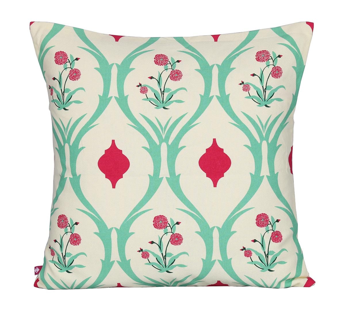 Lattice Roses Cotton Cushion Cover