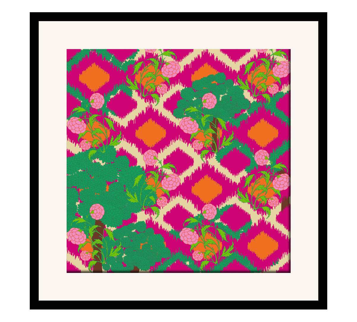 Lattice Vermillion Framed Wall Art
