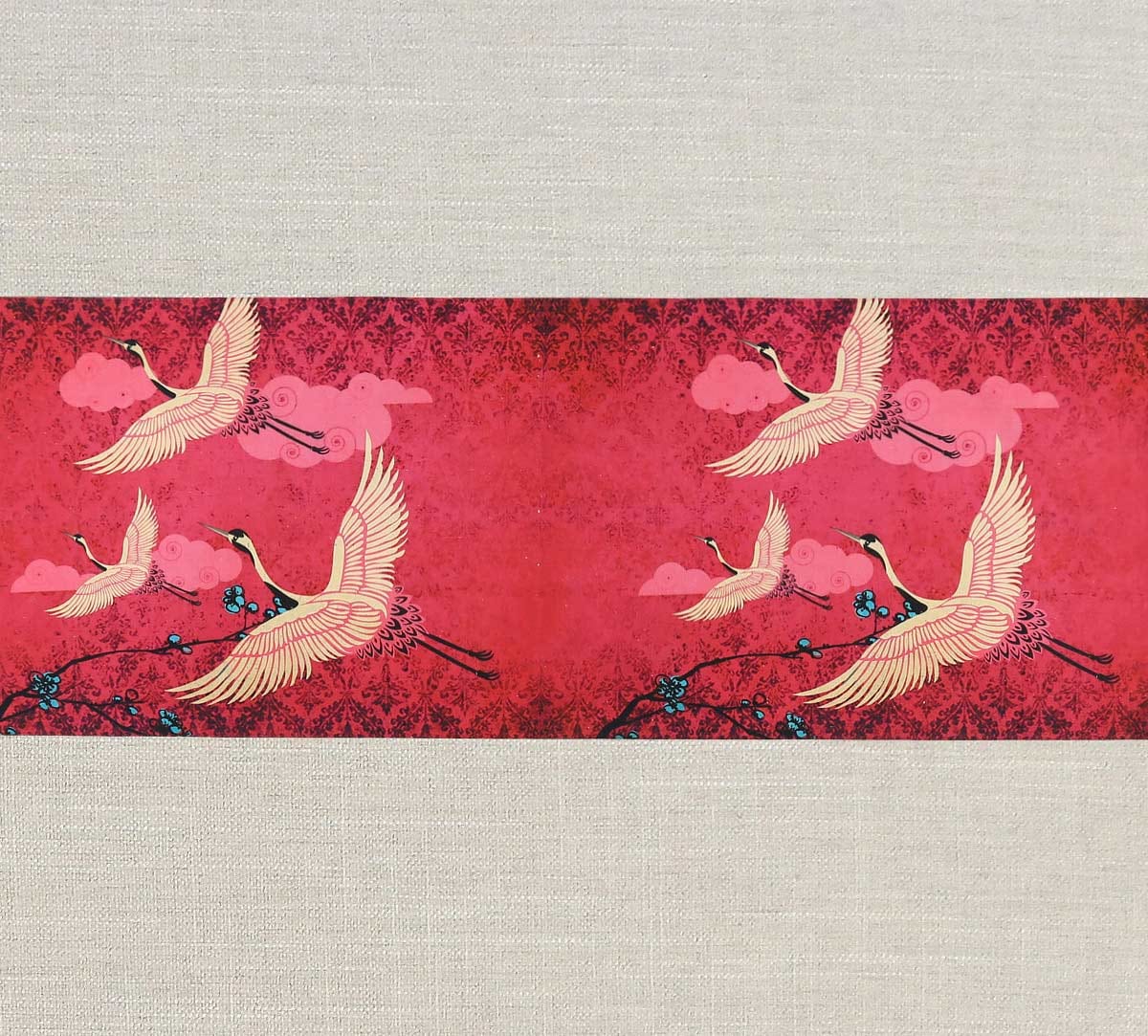 Legend of the Cranes Bed and Table Runner