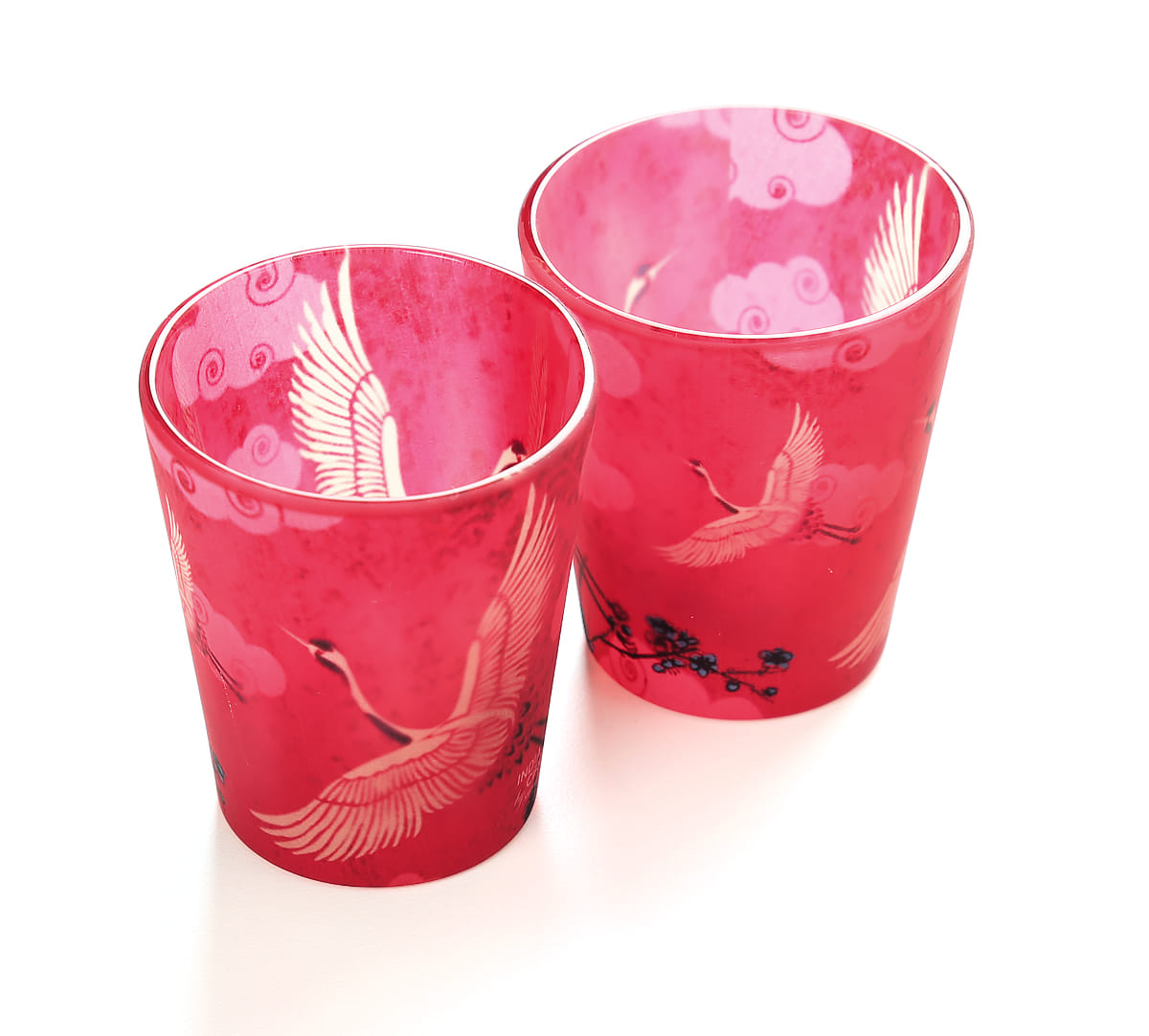Legend Of The Cranes Frosted Shot Glasses (Set of 2)