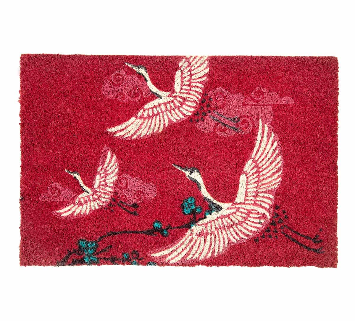Legend of the Cranes Red Doormat