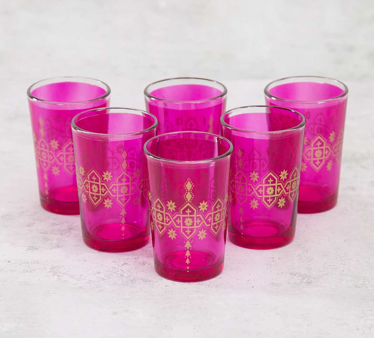 Lionheart Pink Moroccan Glasses Set of 6