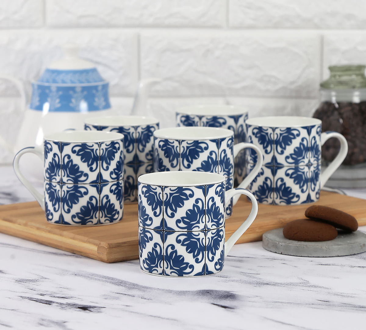 Lotus Clock Coffee Mug Set of 6