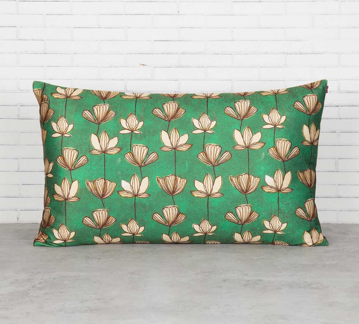 Lotus Pond 20" x 12" Blended Velvet Cushion Cover