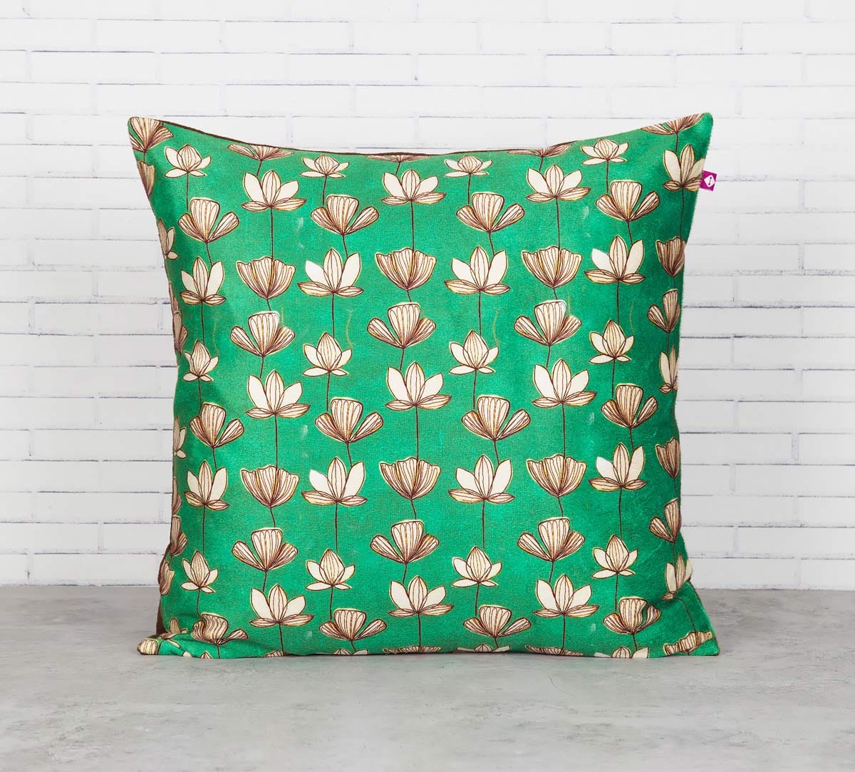 Lotus Pond Blended Velvet Cushion Cover