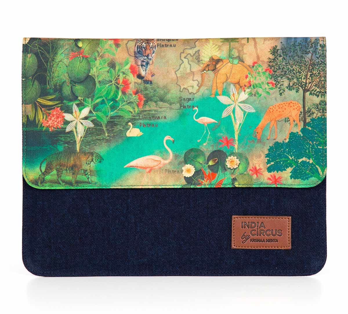 Mapping Animals Denim iPad/Portfolio Sleeve