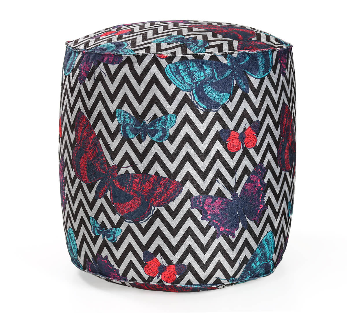 Monarch on Chevron Pouffe