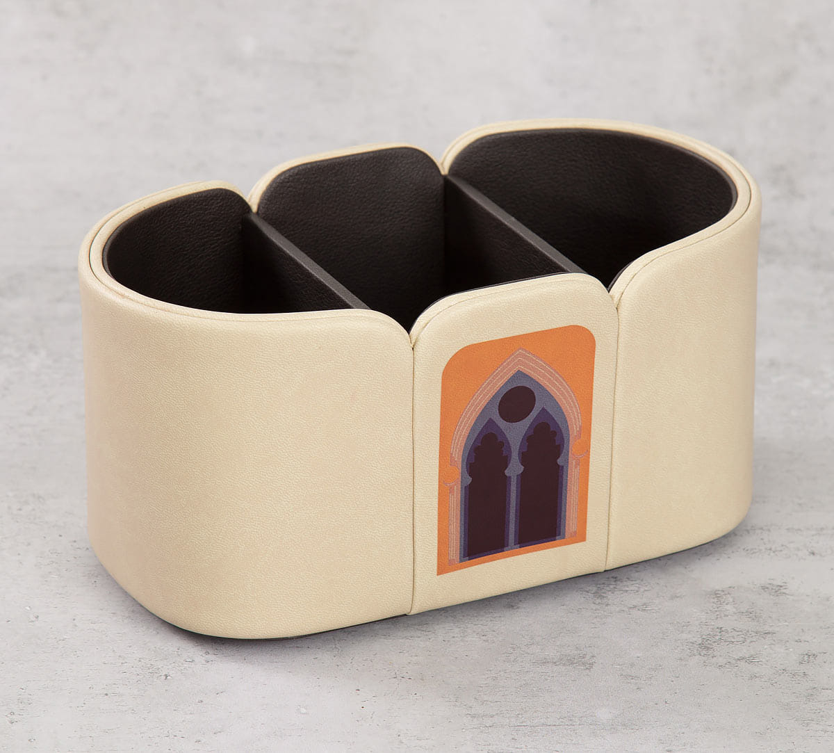Mughal Doors Reiteration Leather Desk Organiser