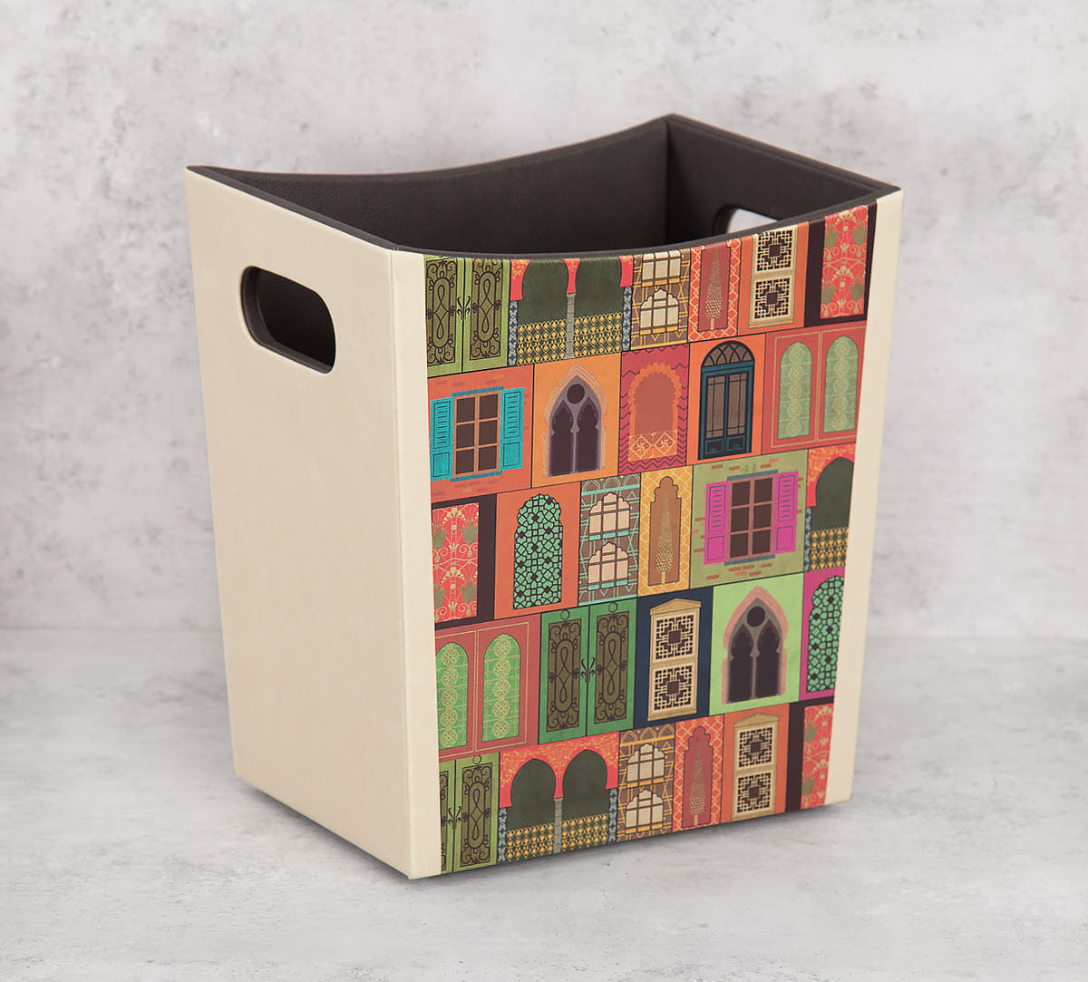 Mughal Doors Reiteration Leather Storage Bin