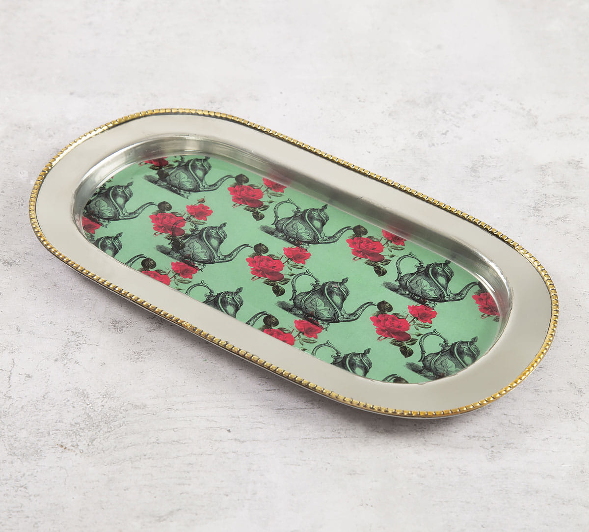Mystic Rose Kettles Steel Serving Tray