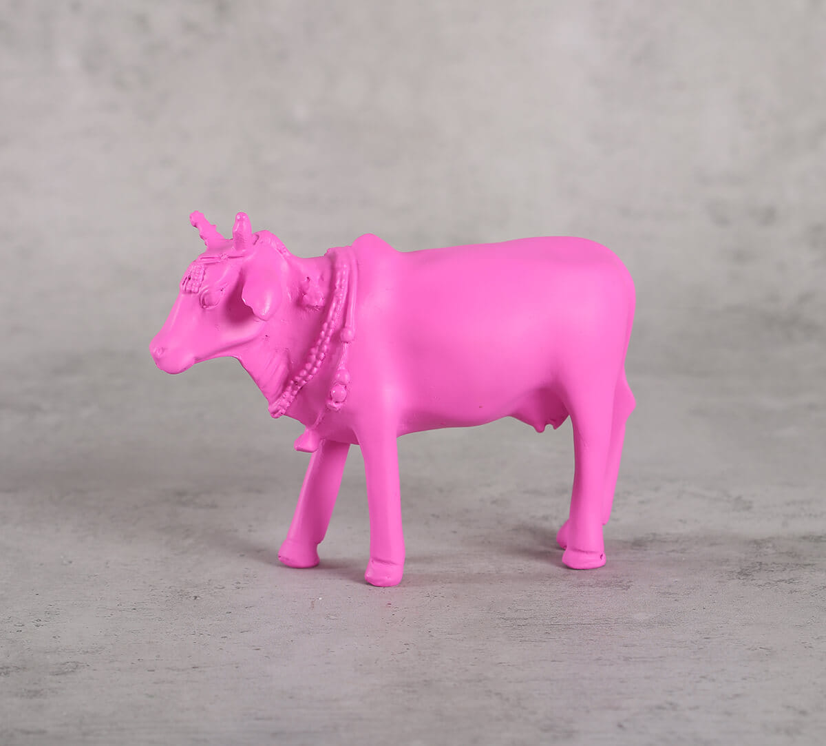 Neon Pink Cow Figurine