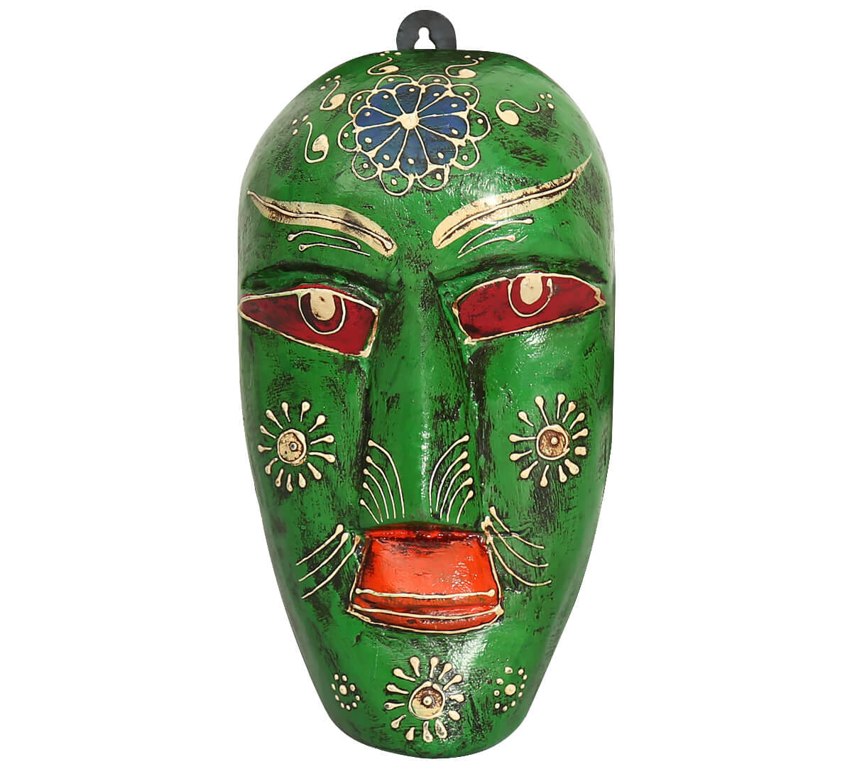 Olive Hobgoblin Decorative Wooden Mask