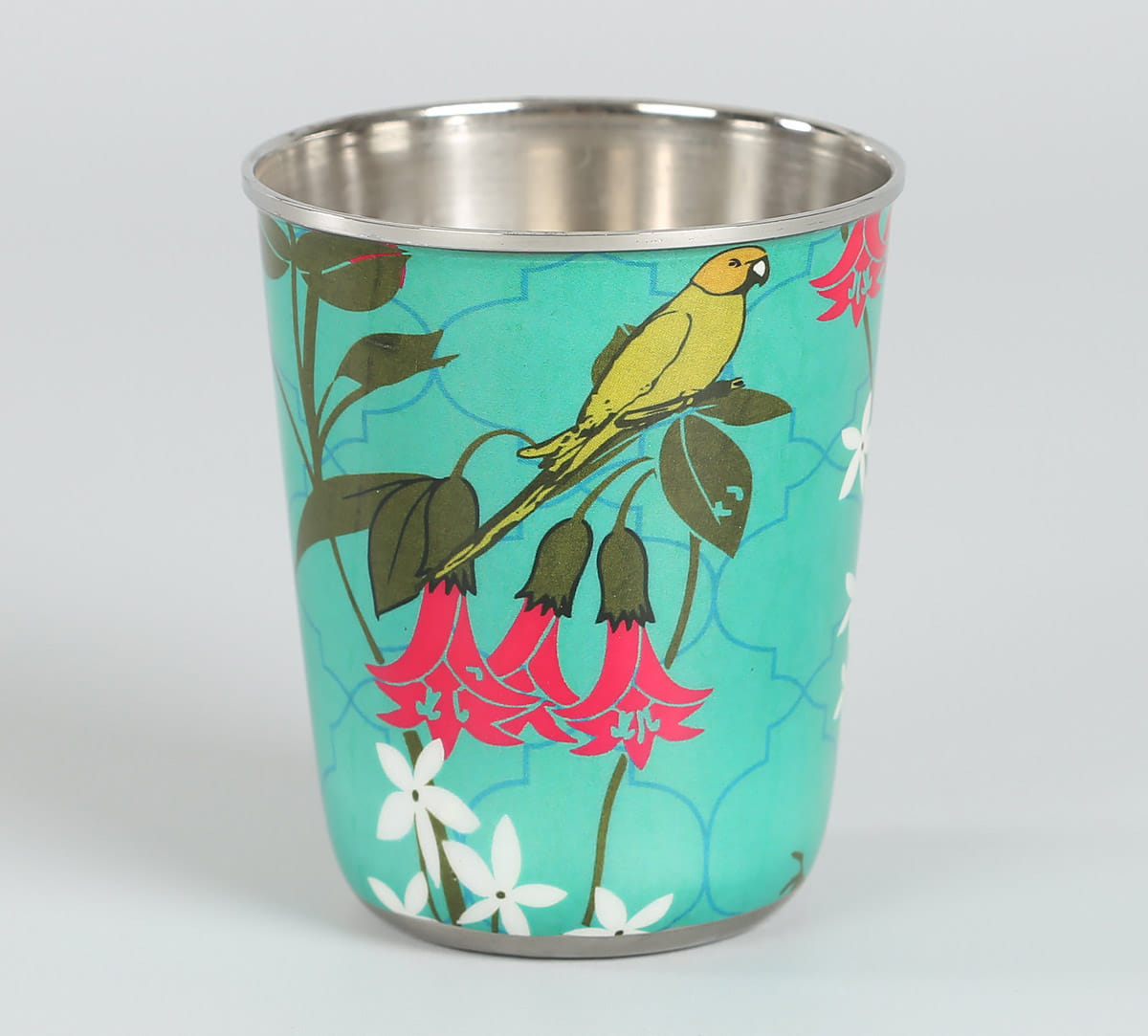 Parrot & Blooms Small Steel Tumbler (Set of 2)