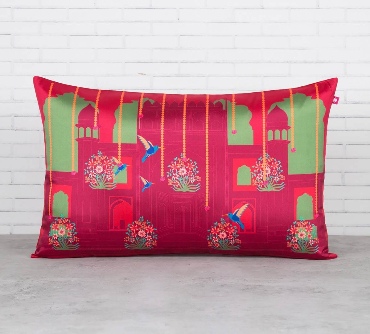 Passerines Palatial Paradise 20" x 12" Blended Taf Silk Cushion Cover