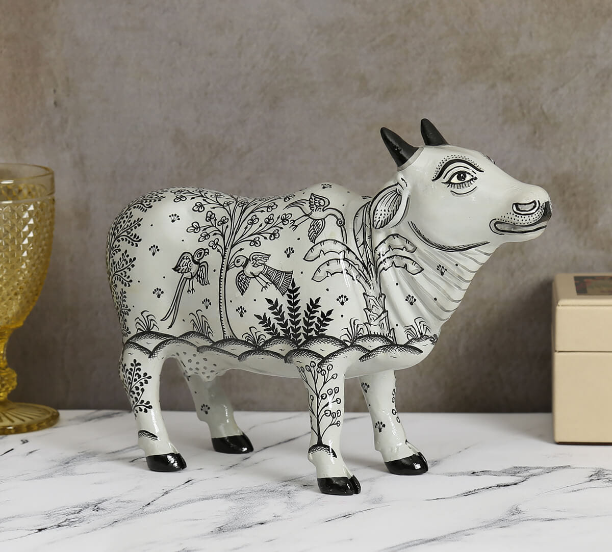 Pattachitra Art White Cow
