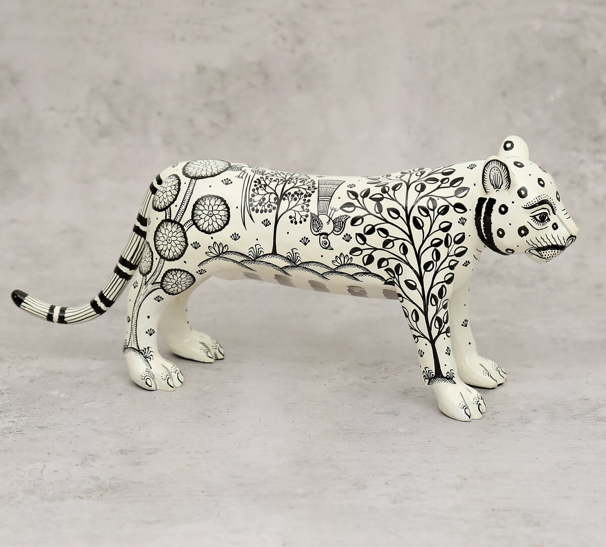 Pattachitra Art White Tiger