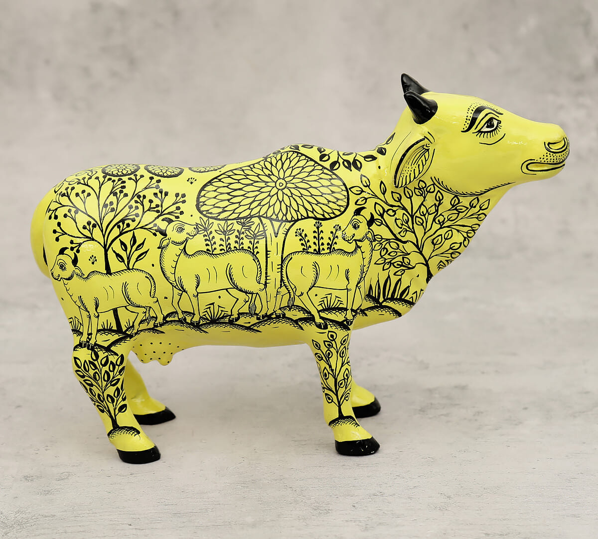 Pattachitra Art Yellow Cow
