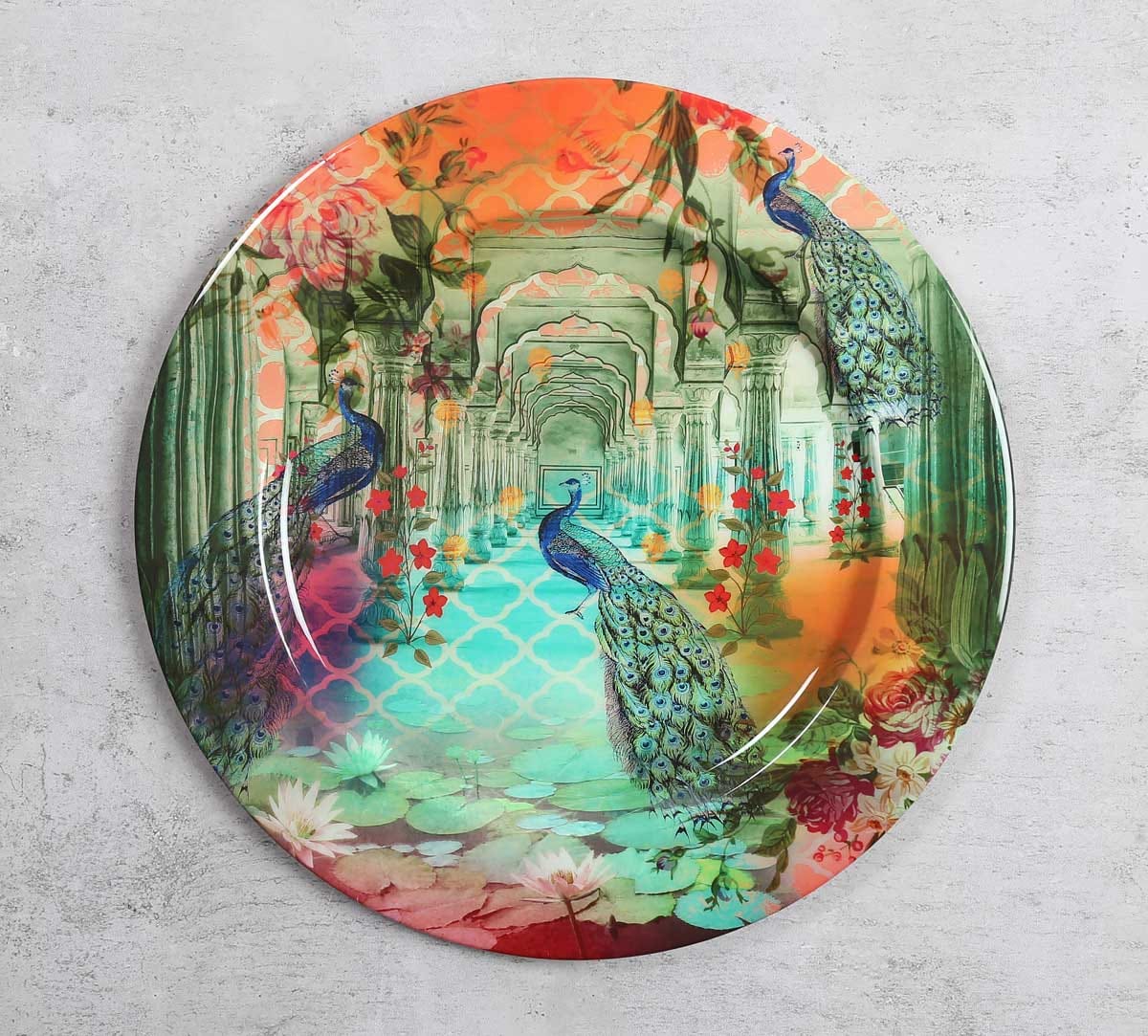 Peacock Dwar Iron Decor Plate