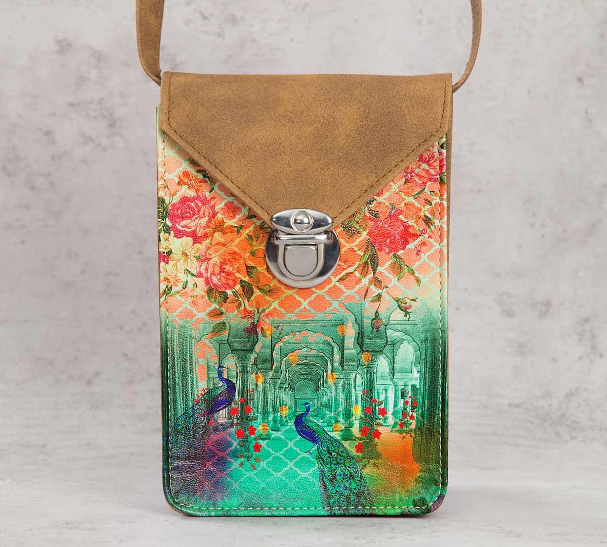 Peacock Dwar Mobile Sling Bag