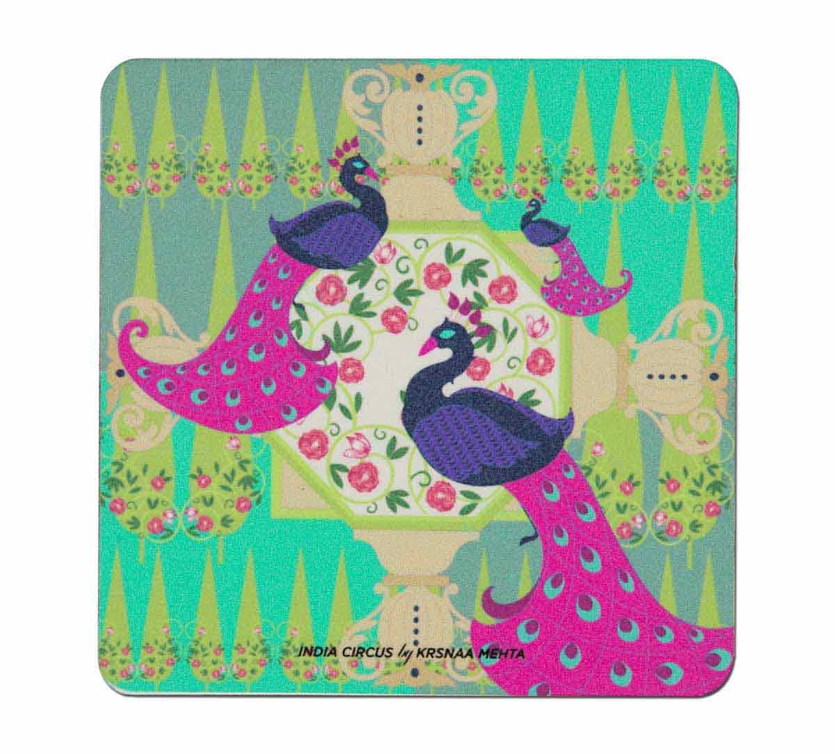 Peacock Illusion Table Coaster (Set of 6)